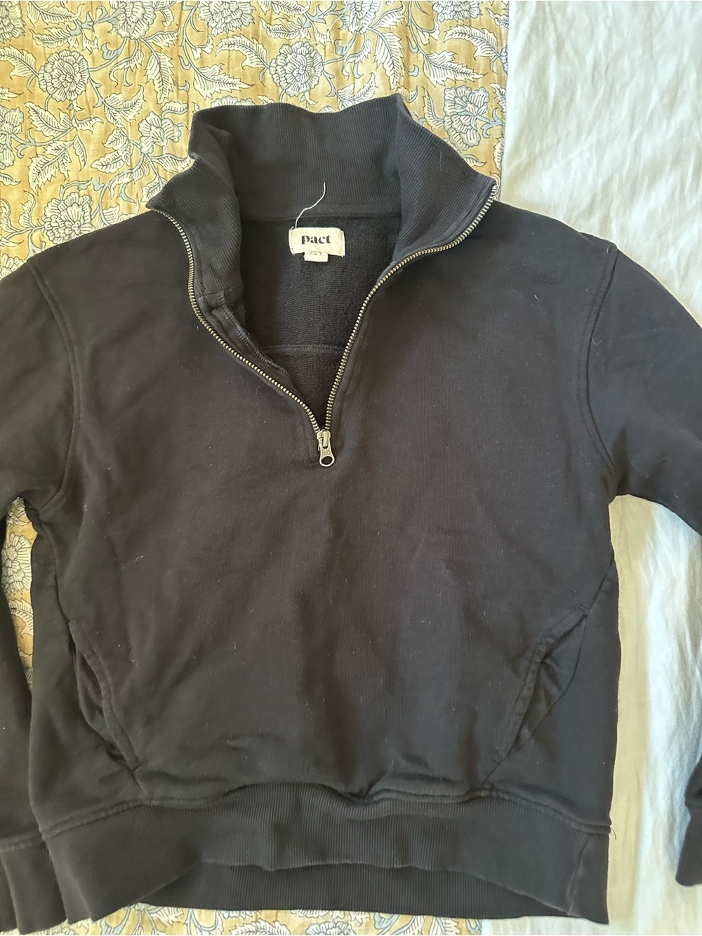 Pact Men's Black Zip-Up Sweater Jacket